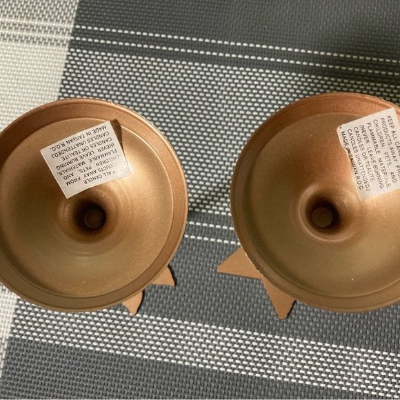 Cute Star and Flower Bronze Candle Holders - Picture 3 of 3